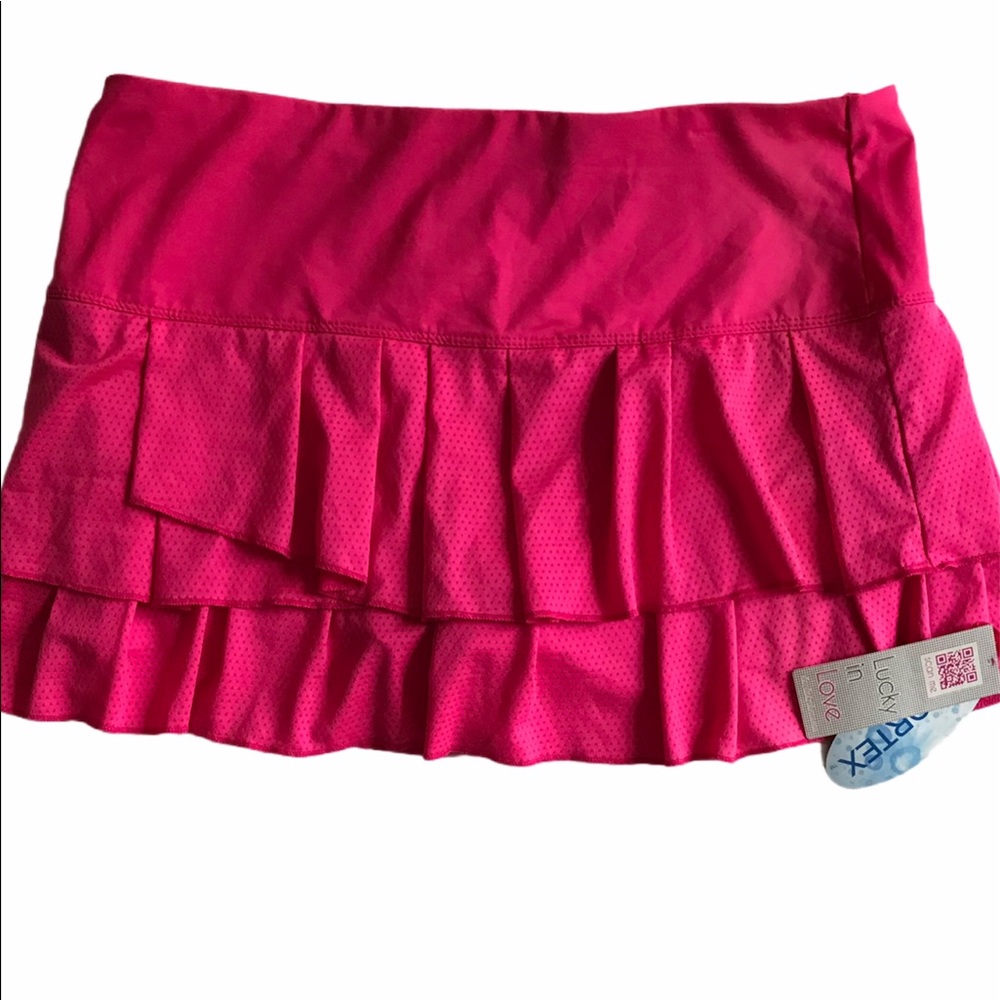 NEW Lucky in Love Tennis Skirt / Skort, Pink, Sz L